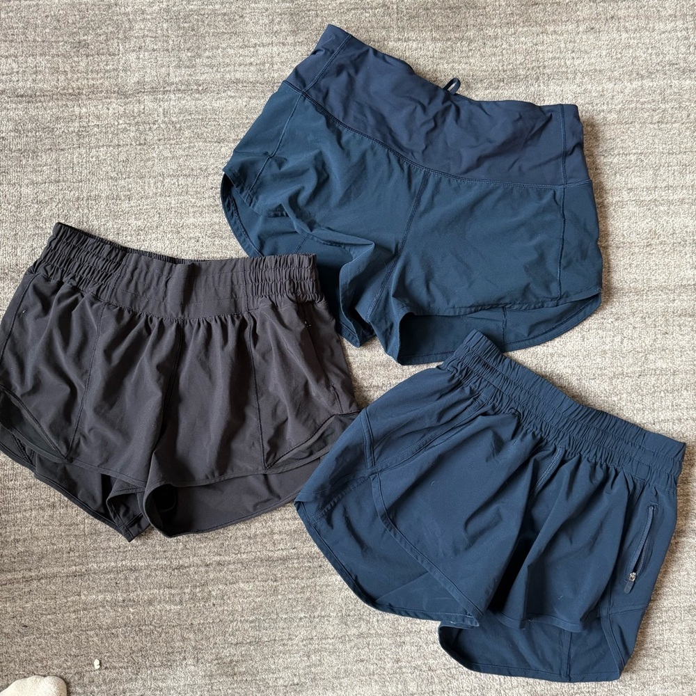 lululemon athletica Women's Black and Navy Shorts Bundle